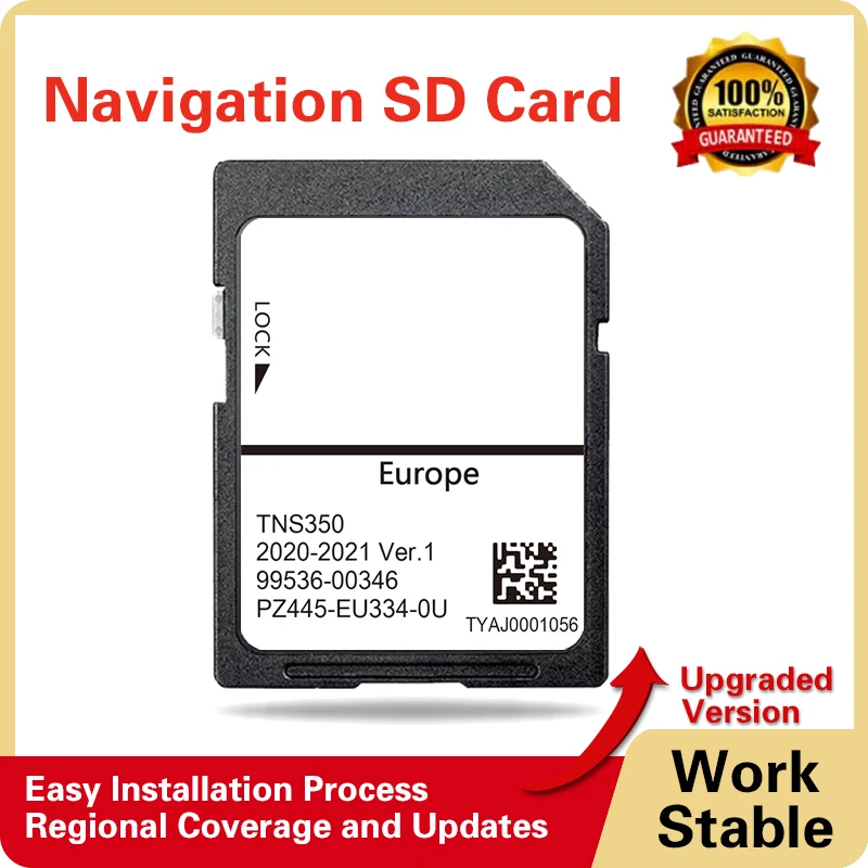 

for Toyota Auris/Corolla/Hilux/lQ/Verso/Yaris Sat Nav PZ445-EU334-0U UK EU maps 2021/2022 8GB SD GPS Card Upgrade TNS350 System