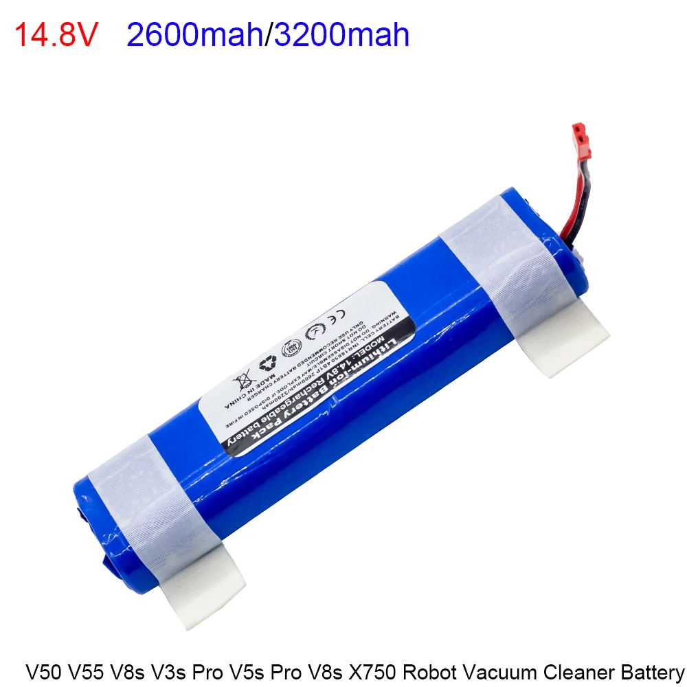 Leelinci 진공 청소기 배터리 14.8V 2600mAh / 3200mAh 리튬 배터리 ILife V50 V55 V8s V3s Pro V5s Pro V8s X750 로봇용
