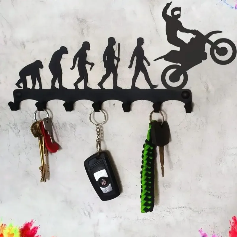 Evolution Wandskulptur-Schlüssel-Organizer aus Metall |   Halloween- und Weihnachtsgeschenk, Heimdekoration