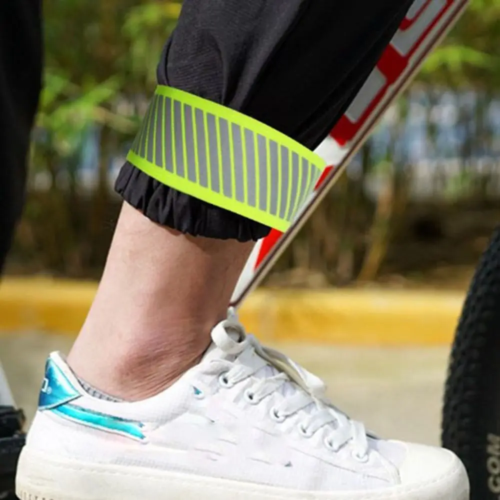 1/2PCS Running Reflective Strips Outdoor Warning Wristband Bike Safety Armband Bicycle Bind Pants Hand Leg Strap Reflective Tape