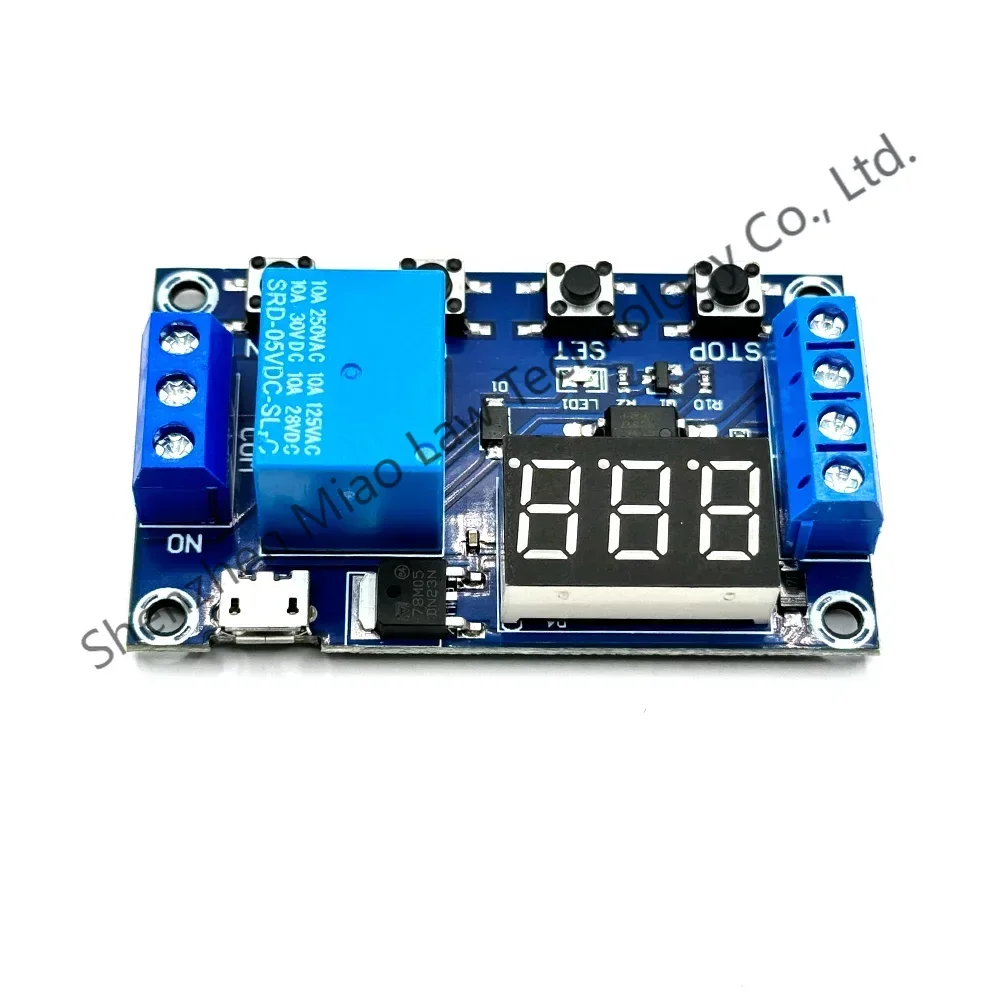 

5pcs 1 Channel 5V Relay 6-30V Relay Module OFF/ON Switch Trigger Time Delay Circuit Timer Cycle 999 minutes Adjustable XY-J02