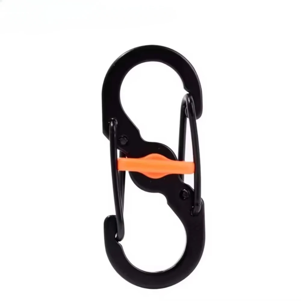 Camping Carabiner with Lock S Type Mini Keychain Hook Anti-Theft Outdoor Camping Backpack Buckle Key-Lock Camping Supplies image 6