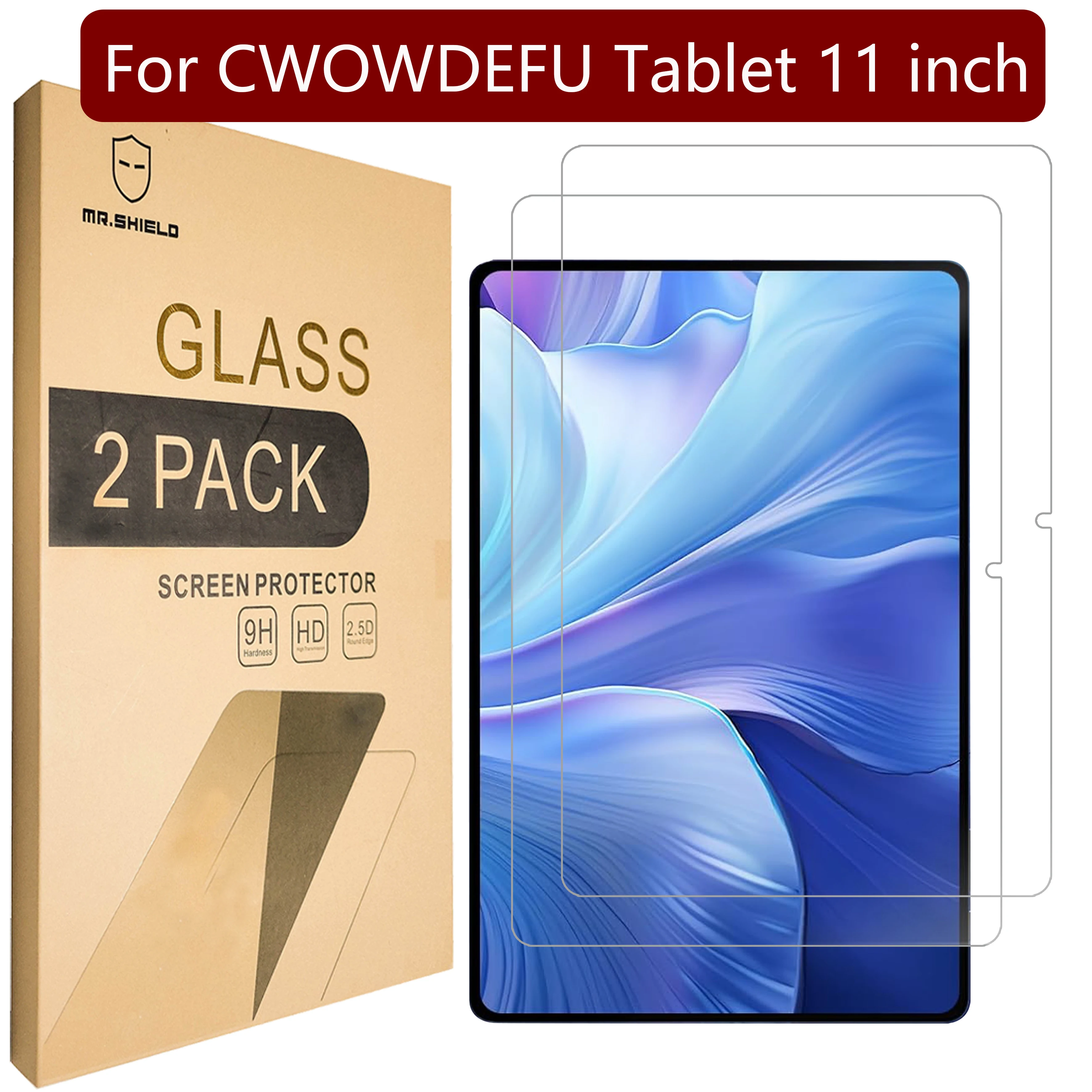 Mr.Shield Screen Protector compatible with CWOWDEFU Tablet 11 inch [Tempered Glass] [2-PACK] [Japan Glass with 9H Hardness]