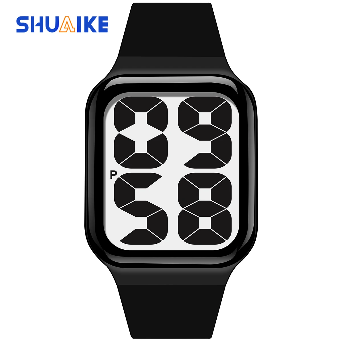 SHUAIKE 1089 Men\'s and Women\'s Fashion Simple Digital Sports Watch Large Digital Dial LED Digital Display Waterproof Watch