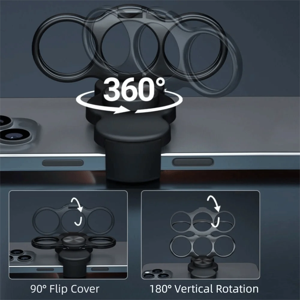 Portable 360° Rotating Phone Clip Stand Universal Stable Phone Kickstand Alloy Foldable Mobile Phone Holder Desktop