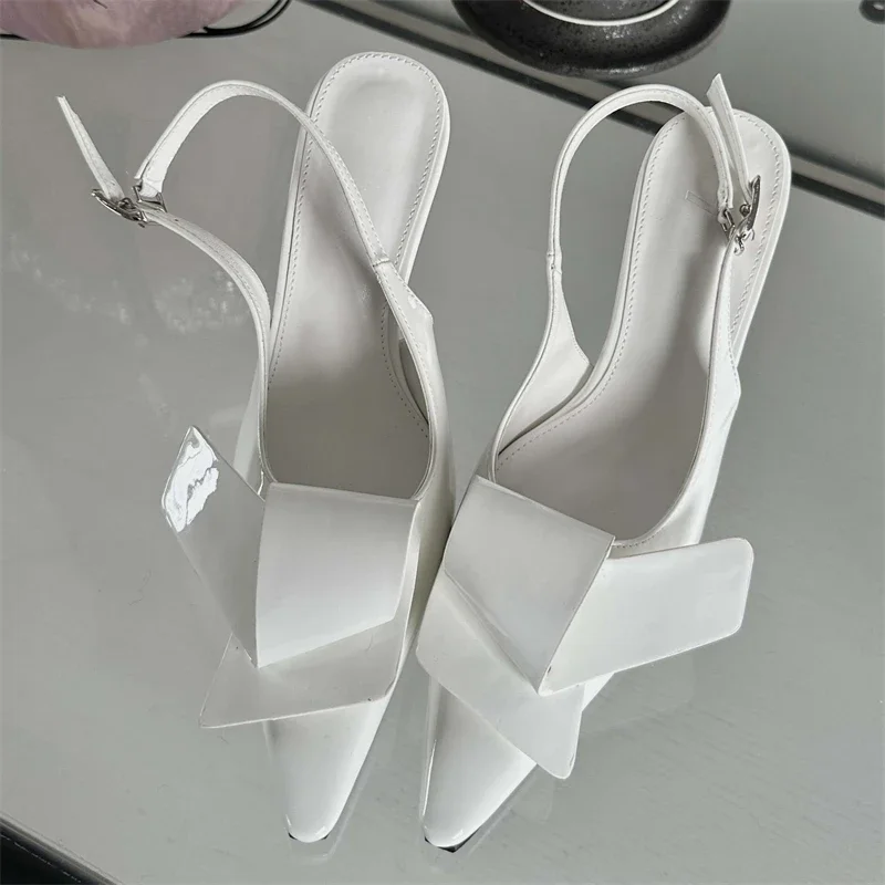 Eilyken 2024 New Design Splicing Rivet Buckle Strap Women Pumps Thin High Heels Pointed Toe Stripper Elegant Party Shoes