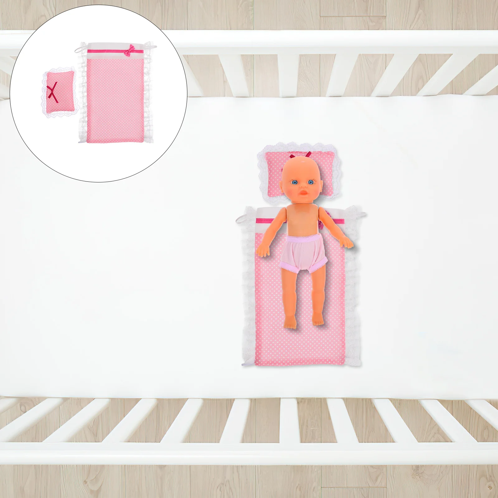 

1Set Miniature Bedding Set Dollhouse Bed Sheet Pillow Accessories Bedroom Decor Mini Bed Supply Kit for Pretend Play