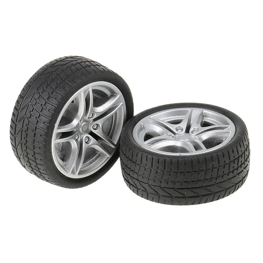 2pcs 40/48mm Toy Wheels Flat Drift Tyres DIY Car Spare Parts for Model Makin