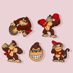 Gioco Donkey Kong spille smaltate Cartoon Animal Super Bro spilla distintivo camicia borsa zaino cappello decorazione gioielli per uomo donna