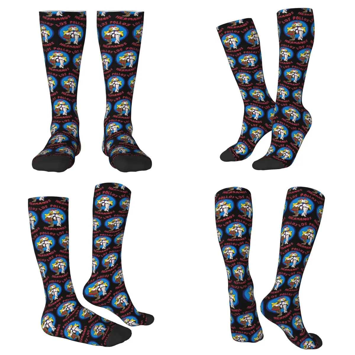 

All Seasons Custom Bib Breaking Bad LOS POLLOS Hermanos Socks Harajuku Sport Middle Tube Socks Soft Casual Stockings Men Women