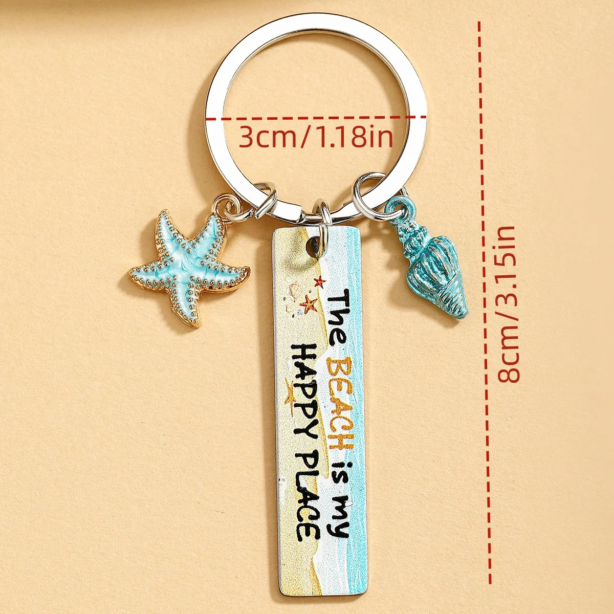 Llavero costero para gatos y perros: concha de estrella de mar