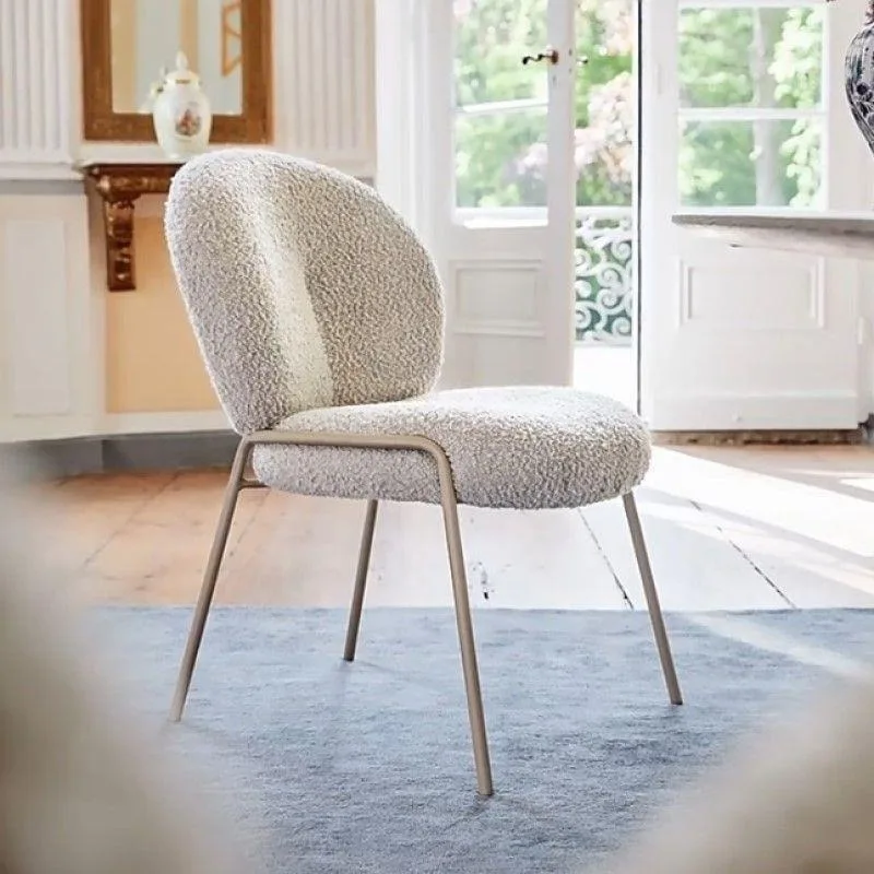 Lamb fleece living room dining chair simple single makeup chair backrest bedroom lamb fleece dressing chair