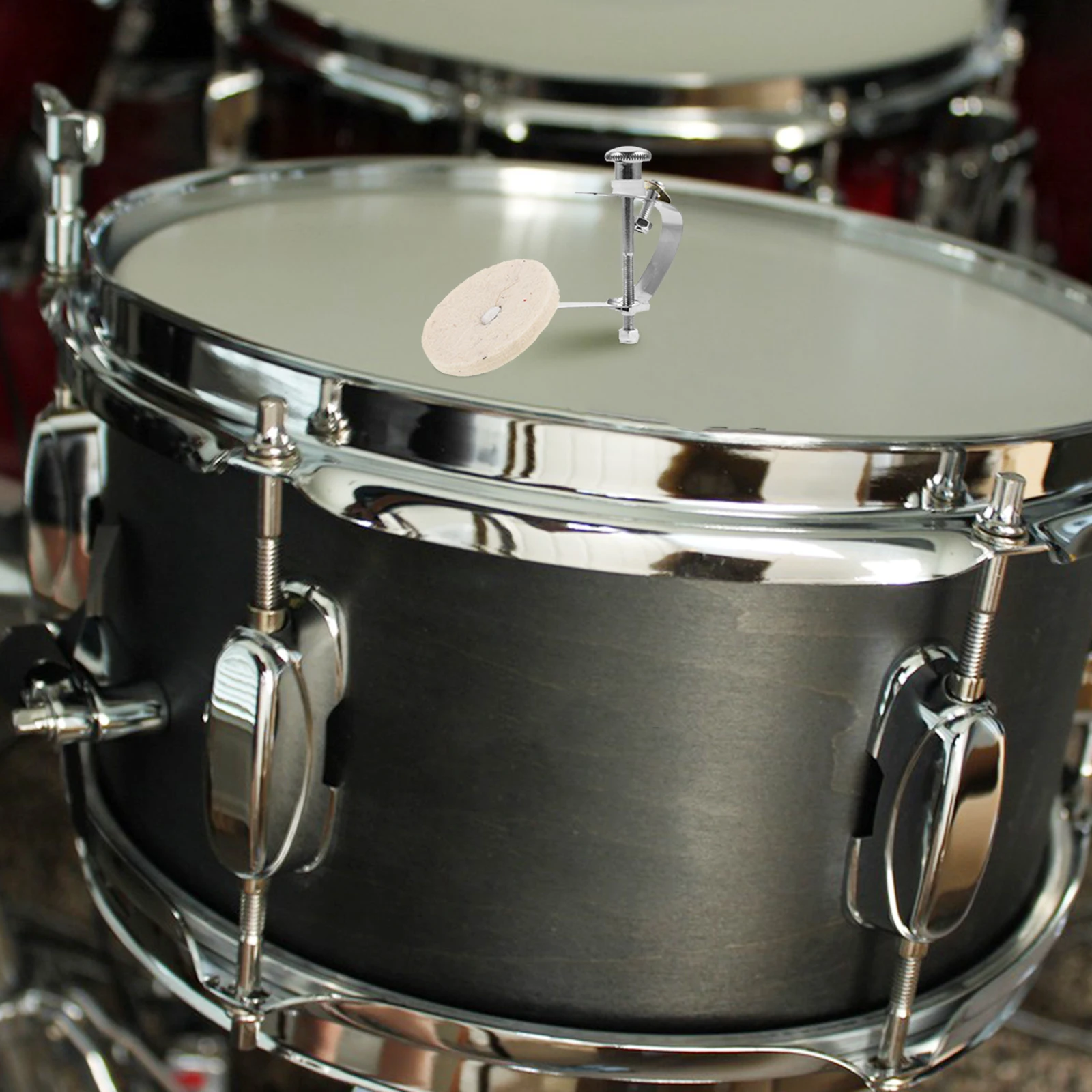 

Snare Pad Damper Muffling Musical Instrument Parts Accessories Mats Silver Plated Iron Compact Practice Home Drum Mute
