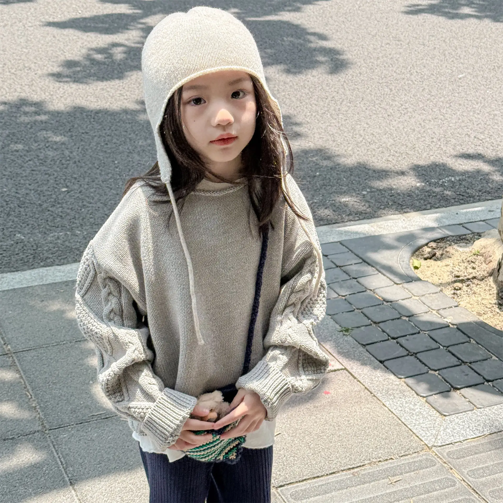 

2025 Autumn New Children Long Sleeve Knitted Sweater Solid Girls Loose Knitwear Baby Casual Pullover Tops Kids Toddler Clothes