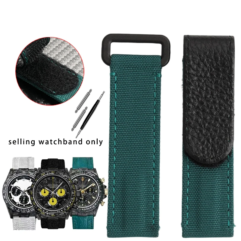 New Canvas Watch Strap for Rolex Daytona Yacht Water Ghost Omega Seiko Canvas Nylon Watchband 20MM Men's Bracelet Accessories