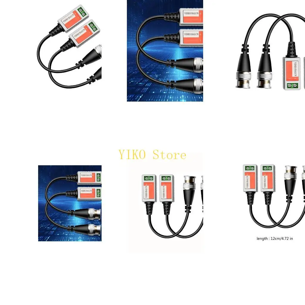 K32C Mini CCTV BNC Passive Video Balun Connectors for Enhances Transmission in Security Systems Stable Transfer