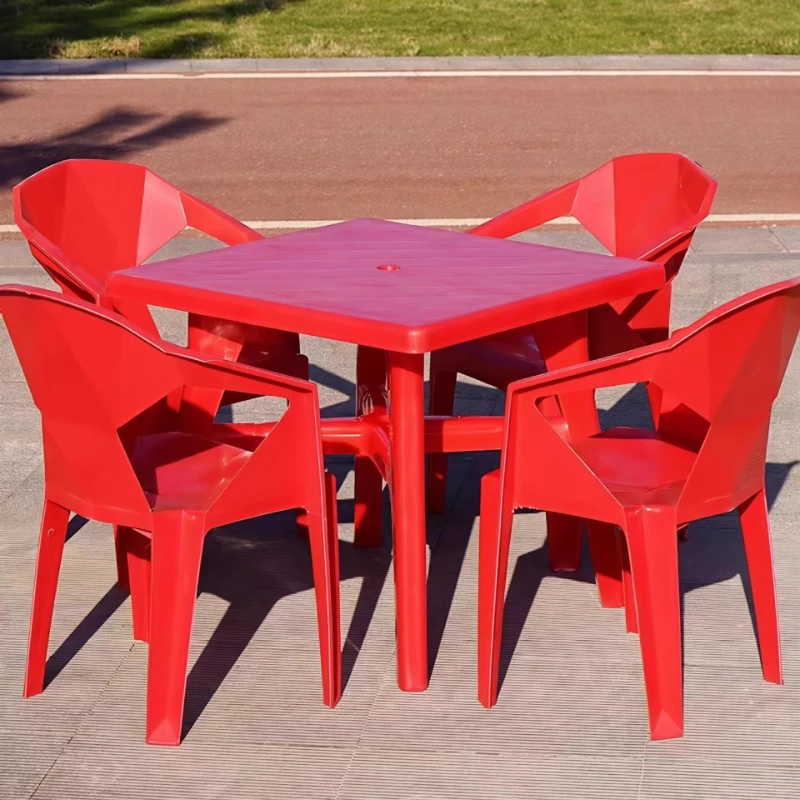 Thickened and sturdy night market food stall table and chair combination outdoor waterproof and sunscreen beach barbecue plastic
