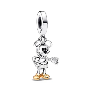Kette Mickey Minnie 925 Sicherheit Silber Clip, DIY -Perlen -Vintage, Dangle Charm, passt originales Pandora -Armband, Dame und Mädchen, neu 12 Hauptverkäufe Pandora Pandora 925 - №7