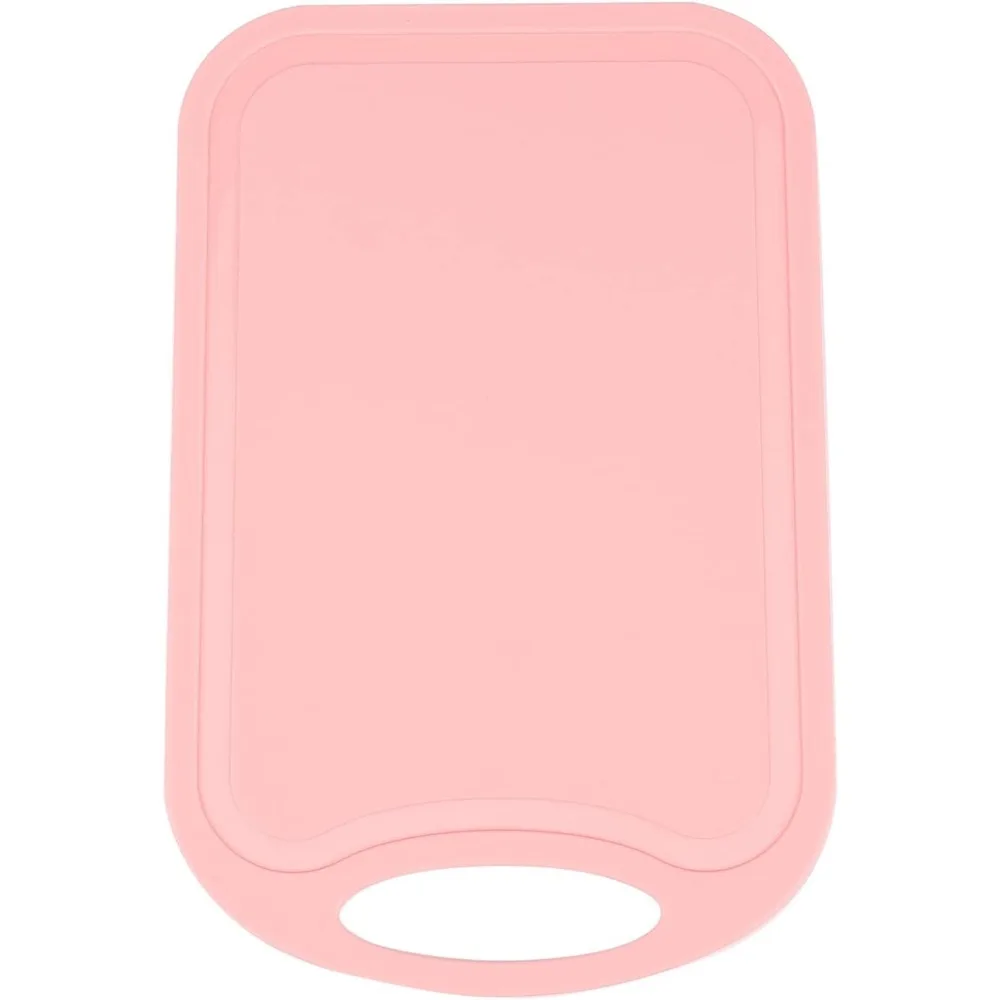 

Plastic Chopping Block Meat Vegetable Cutting Board Non- Anti Overflow With Hang Hole Chopping Board Pink