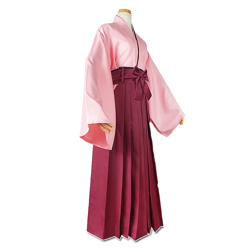 

FGO Sakura Saber Cosplay Full Set Pink Kimono Fate Grand Order Okita Souji Cosplay Costume Halloween Outfit With Wig For Women