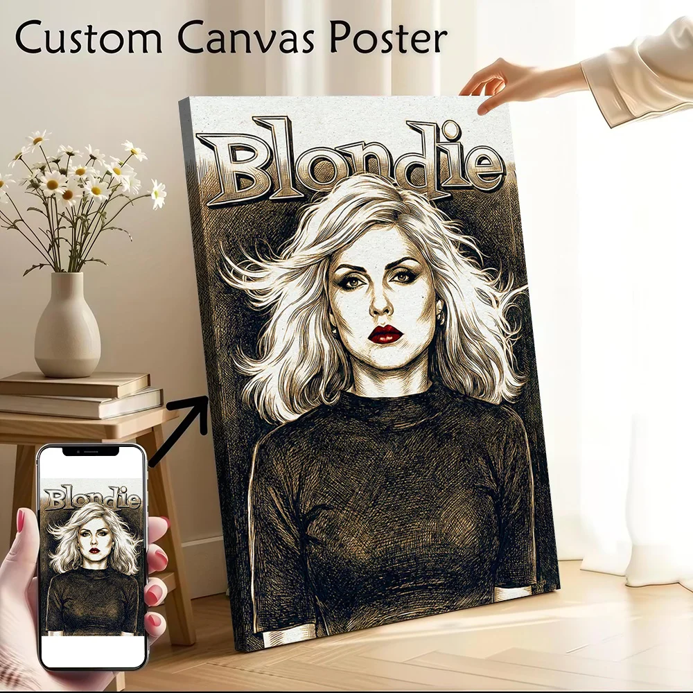 Blondie Debbie Harry Portrait Canvas Print Perfect Gift for Fans Lovers Personalized Wall Art Poster for Living Room Decorations