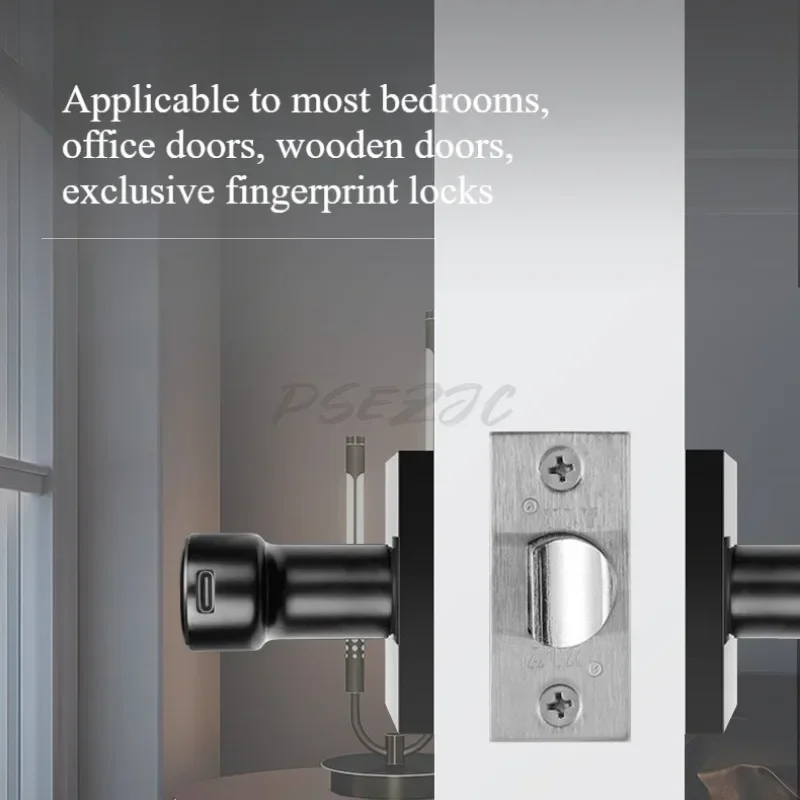 Bedroom Wooden Door Intelligent Fingerprint Lock One Grip Open Office and Home Anti-theft Door Lock Spherical Handle Lock