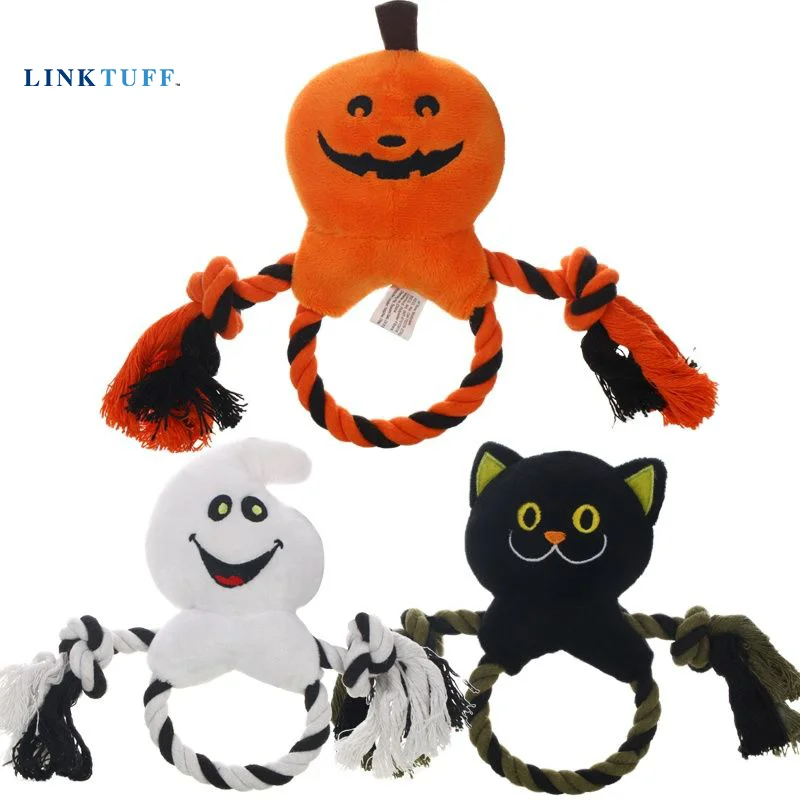 

Linktuff Pet Dog Squeaky Training Toys - Ghost/Black Cat/Pumpkin