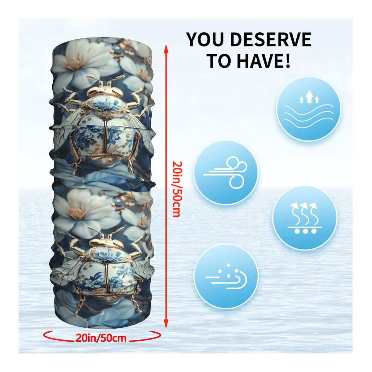 Beetle Scarf Neckerchief Neck Face Mask Polyester