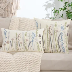 1 PC Sofa Embroidery Throw Pillow Covers Flowers Spring Summer Living Room Decoration Sofa