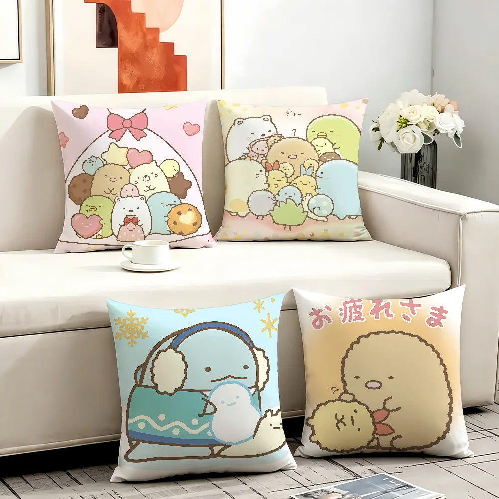Cartoon S-Sumikko G-Gurashi cushion cover Comfortable Decorative For Bedroom Living room Dormitory Picnic and Holiday Decoration