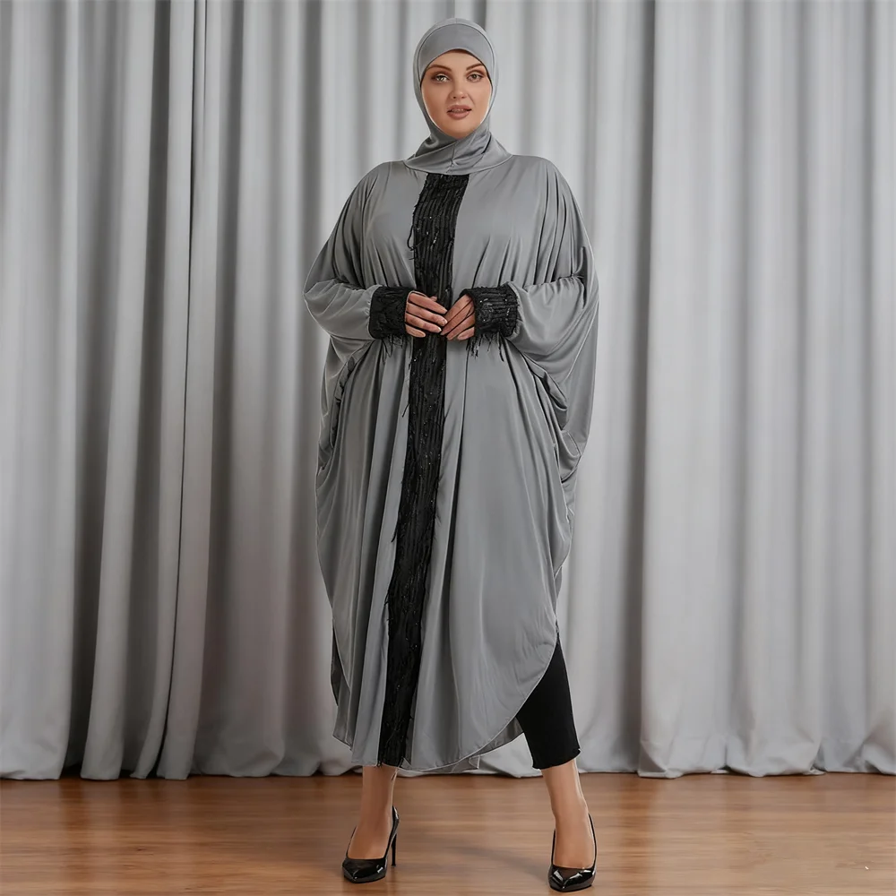 Muslim Women Prayer Garment Hooded Abaya Overhead Dress Kaftan Islam Caftan Khimar Niqab Arabic Robe Eid Ramadan Burqa Djellaba