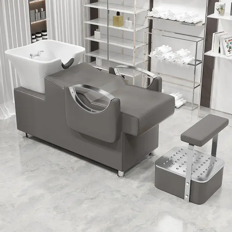 

Nordic Luxury Shampoo Beds Barbershop Top Grade Ceramic Massage Shampoo Chair Spa Comfort Salon Furniture Silas Peluquería FYSB