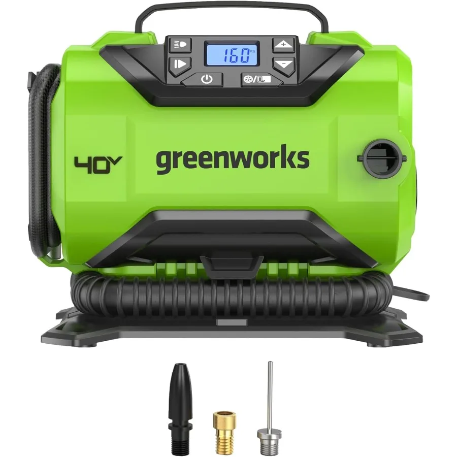 

Беспроводной насос для накачивания шин, 40 В, портативный воздушный компрессор 160 фунтов на квадратный дюйм с двойными источниками питания и функцией автоматического отключения, идеально подходит для накачивания