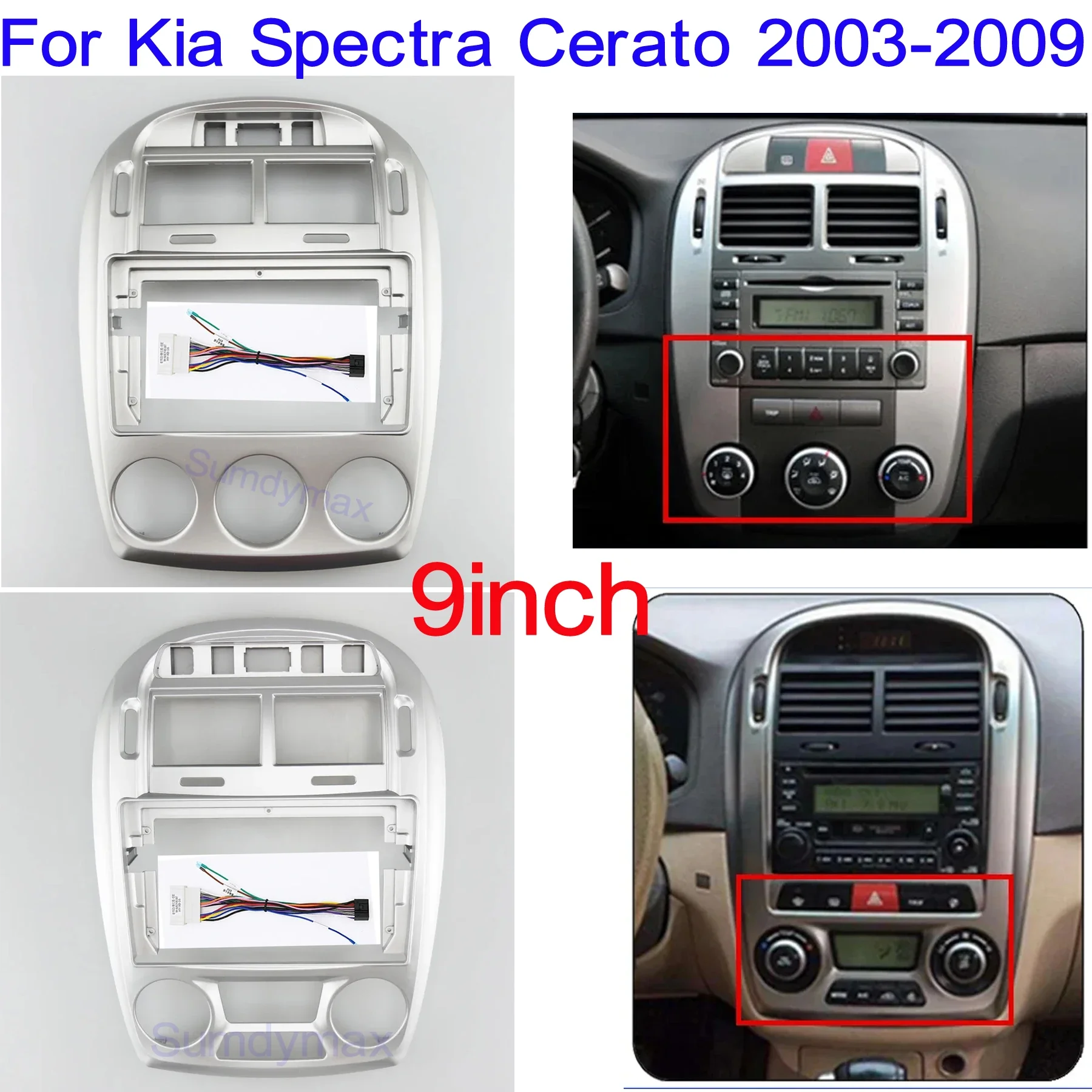 

9 Inch For Kia Spectra Cerato 2003-2009 Car Radio Android Stereo MP5 Player Casing Frame 2 Din Head Unit Fascia Dash Board Cover