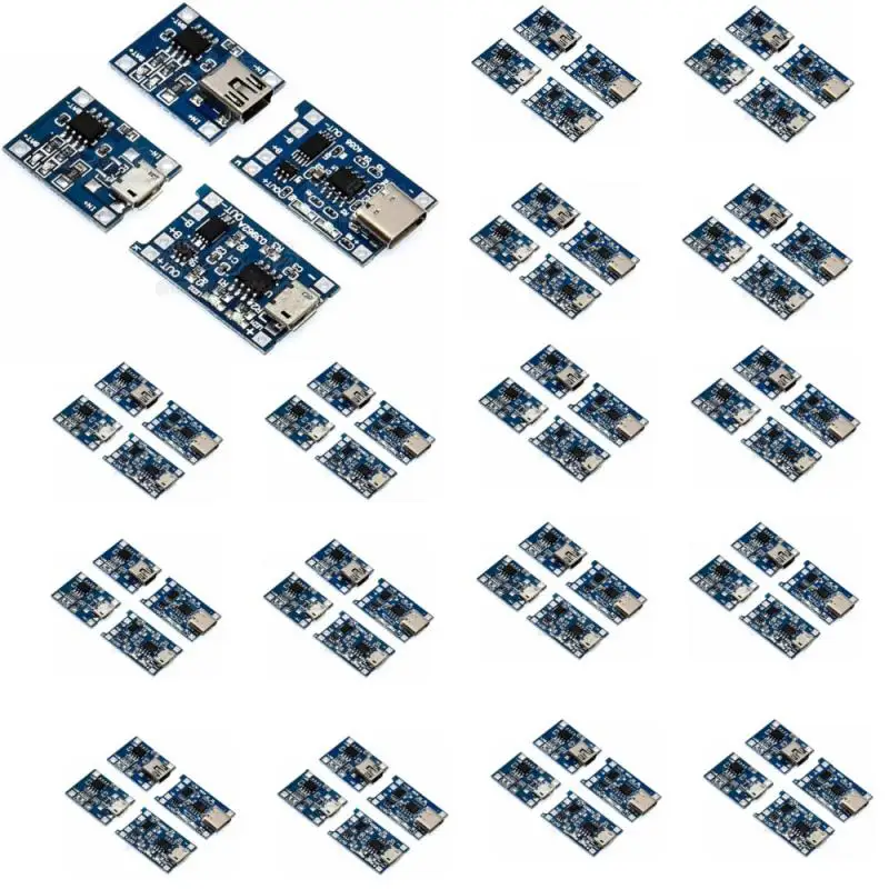 Type-C/Micro USB 5V 1A 18650 TP4056 Lithium แบตเตอรี่โมดูลชาร์จชาร์จด้วย Board ฟังก์ชั่น Dual 1A Li-Ion