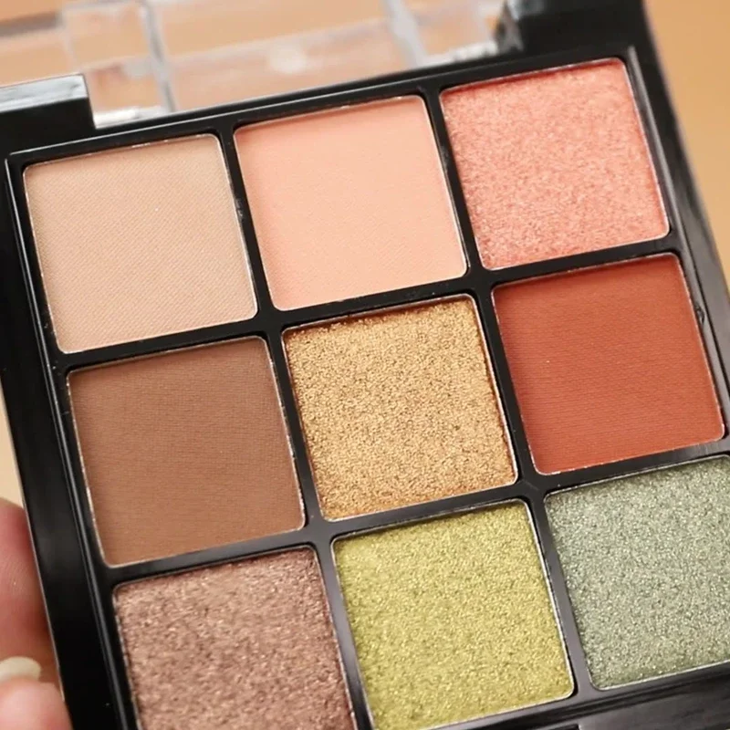 3 in 1 ombretto evidenziatore tavolozza fard tavolozza di ombretti a 9 colori glitter perlato scatola regalo per trucco viso multifunzionale