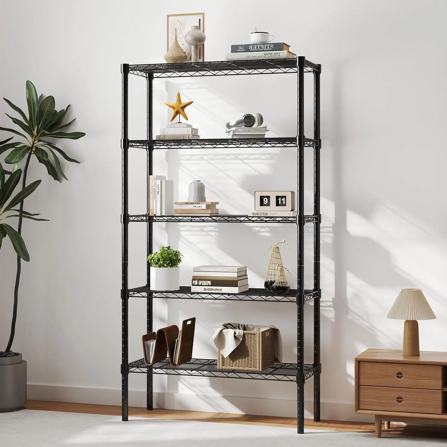 أرفف معدنية مكونة من 5 طبقات شديدة التحمل، رف تخزين فولاذي، منظم خزانة قابل للتعديل لاستخدام مستودع المرآب المنزلي #2