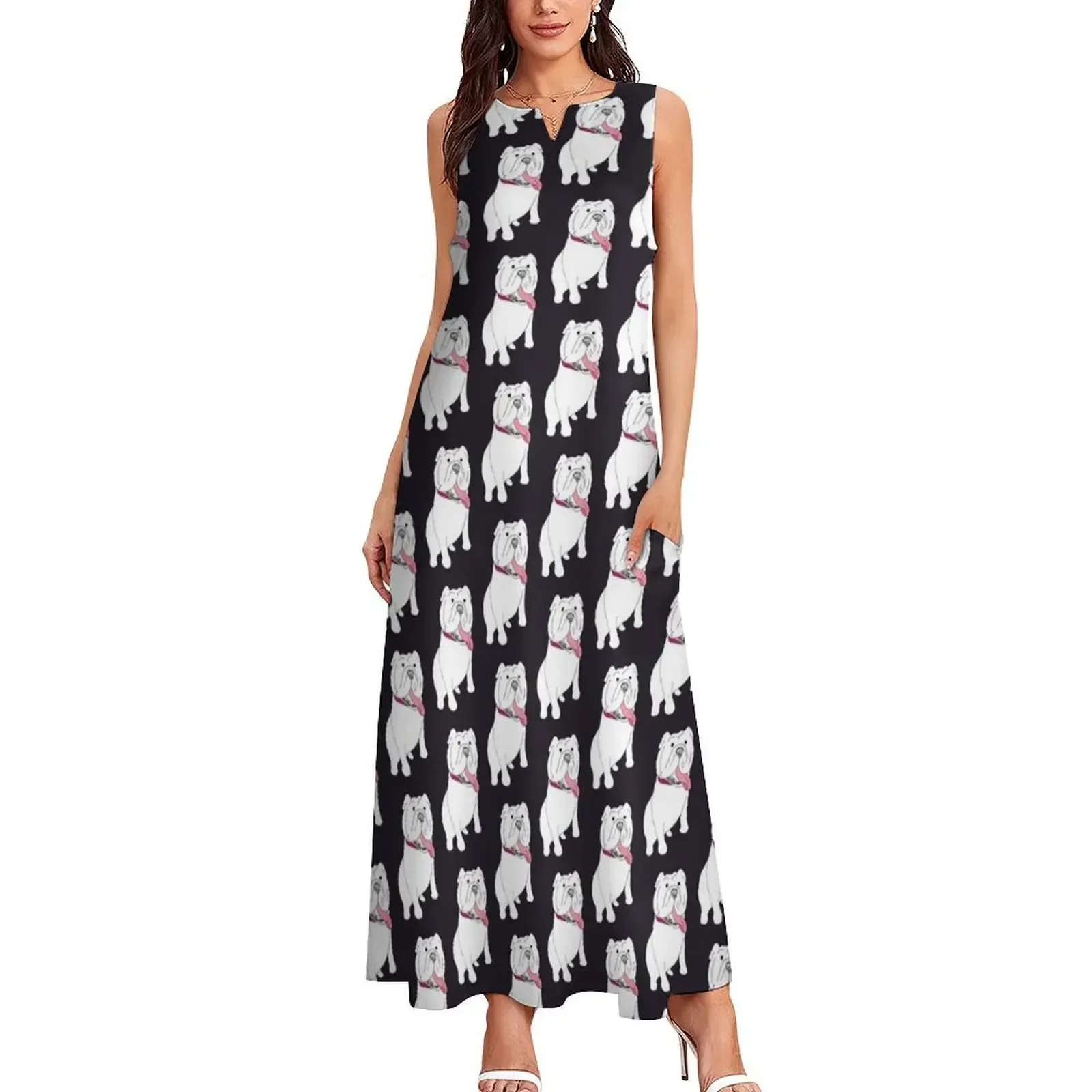 ชุดเดรสยาวทรงบูลด็อกสำหรับฤดูร้อน ชุดสูทผู้หญิงหรูหรา ชุดเดรสออกงานกลางคืน ชุดราตรีหรูหราสง่างาม