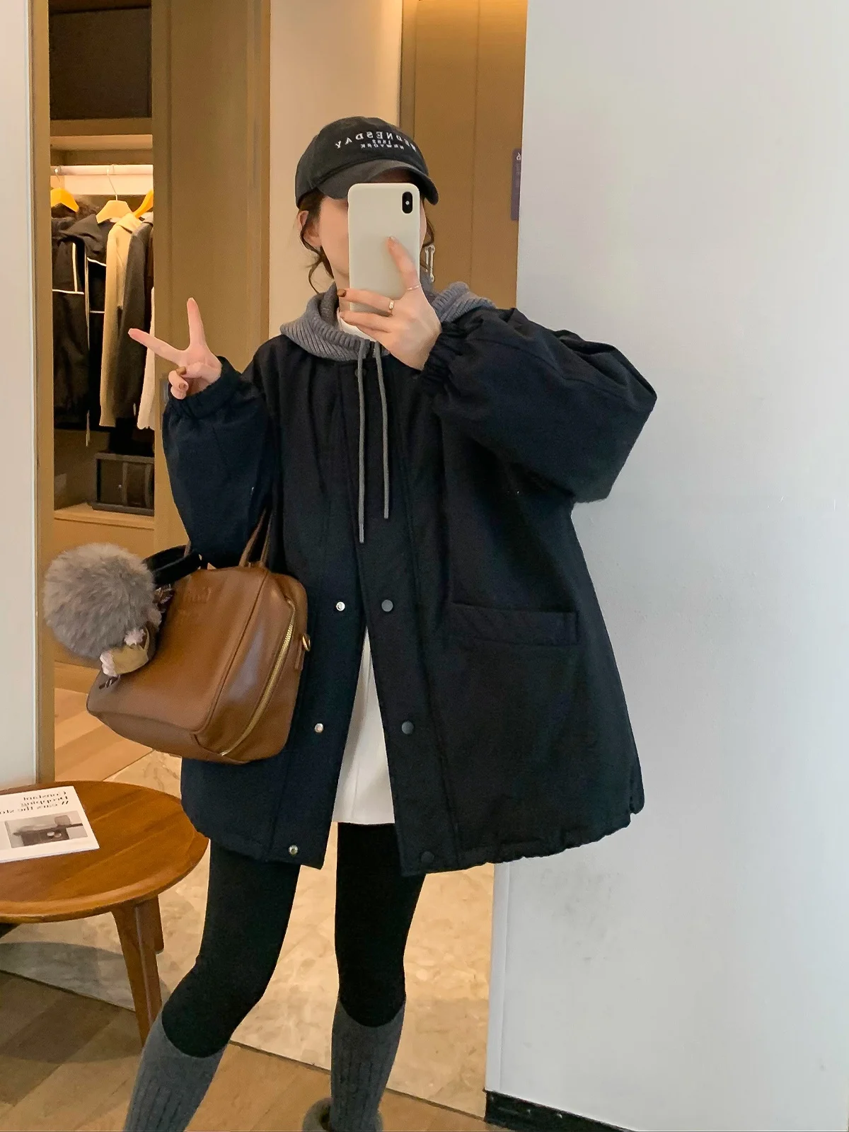 

Женская синяя зимняя куртка Love Devil Fi с капюшоном, имитация двухслойной, с наполнителем из 90% белого утиного пуха, новинка