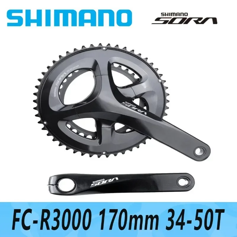 SHIMANO SORA FC-R3000 2x9v Crankse Groupset with Crankarm and RS501 Bottom Bracket BBR60 for Road bike