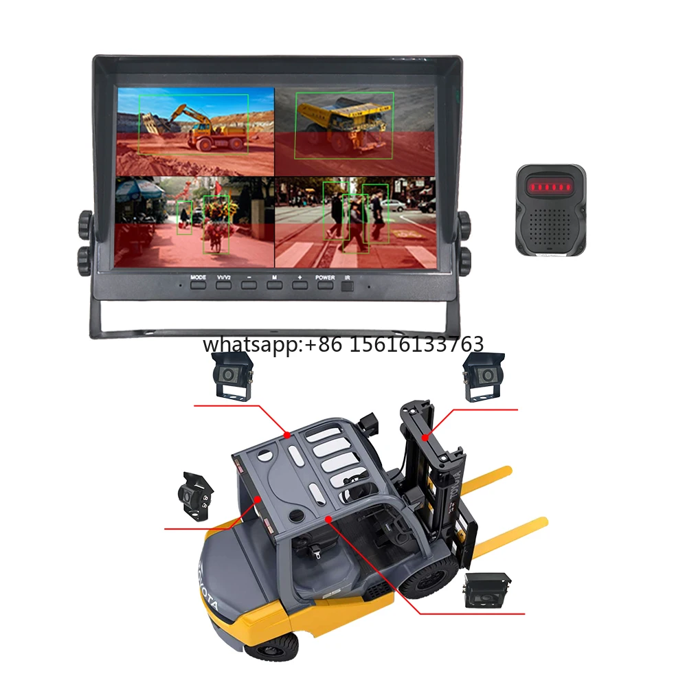 

CISBO 7Inch AI BSD Kit Proximity Warning Alert Blind Spot Detection System with 360° 15m Camera Alarm for Forklift