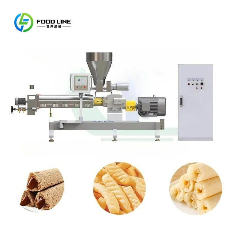 Customized Hot Selling Automatic High Efficiency Double Screw Extruder Savory Crispy Various Capacity Core Filling Puff Machine