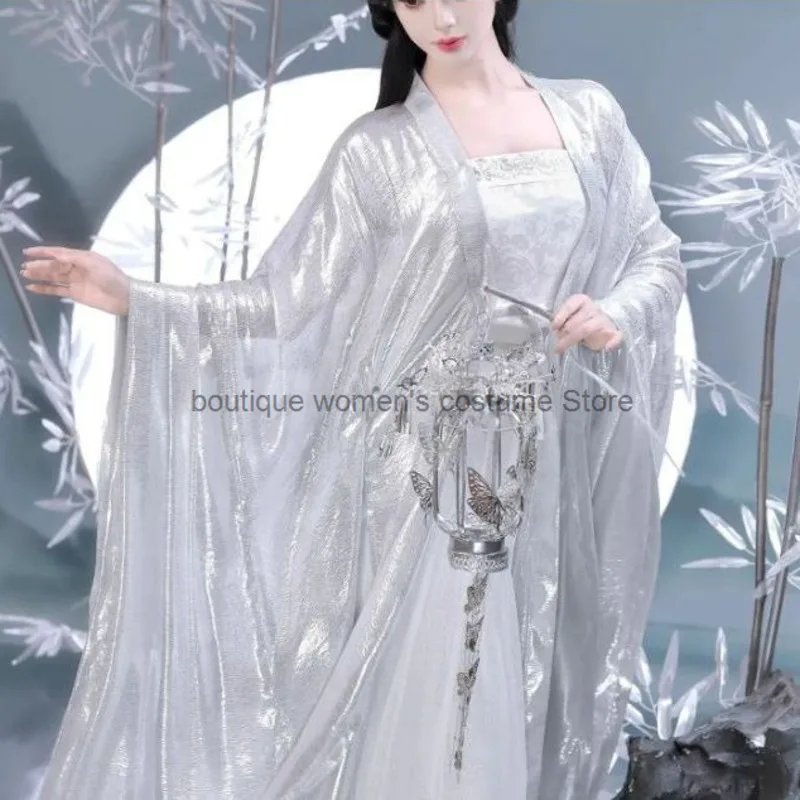

Ju Jingyi Same Style Hanfu for Women Summer Long Sleeve Cool Adult Ancient Costume Fairy-like Elegant Ancient Style Performance