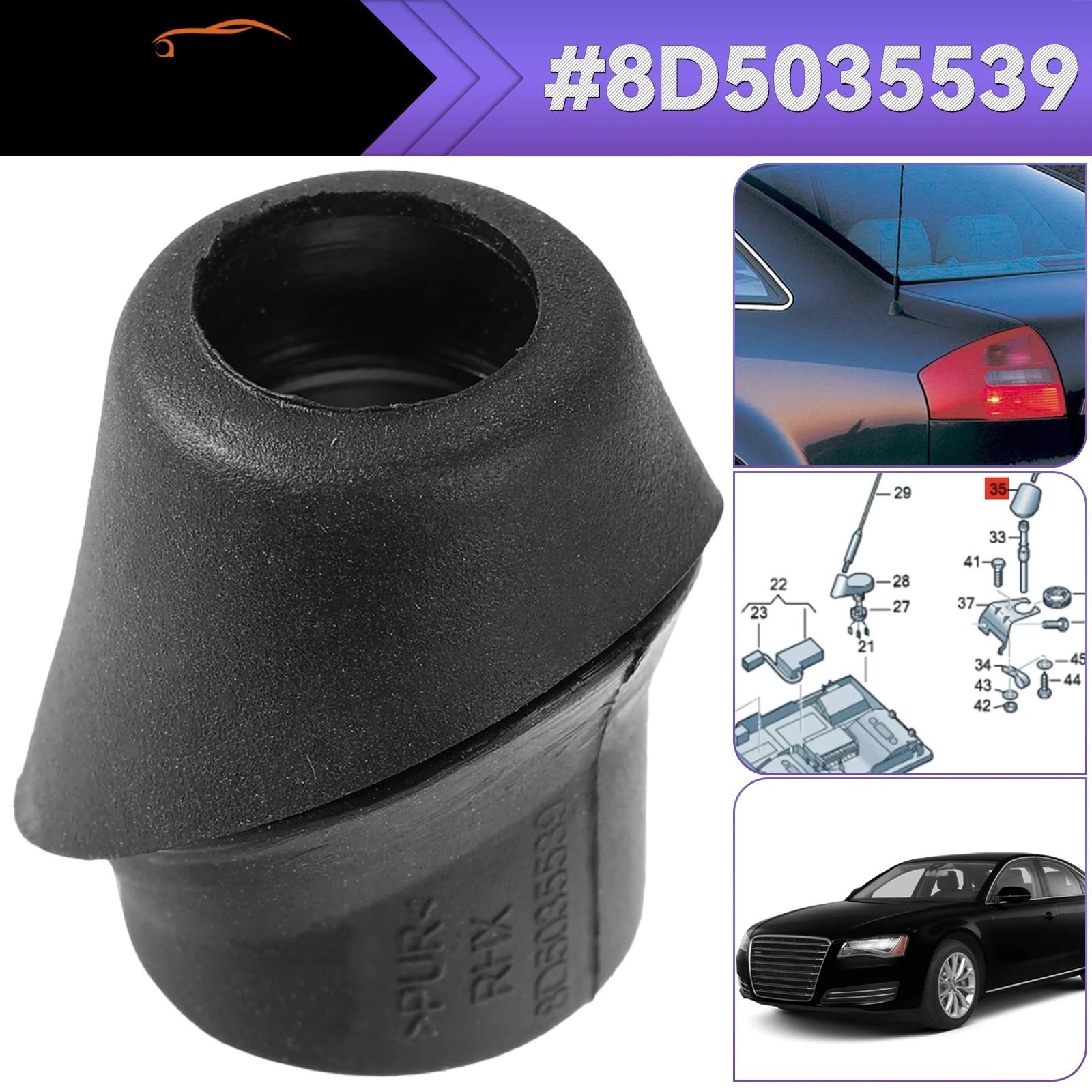 

Для Audi A6 S6 C5 1998-2004 A8 S8 2010-2013 фиксатор антенны, базовая крышка, втулка, монтажный чехол 8D5035539