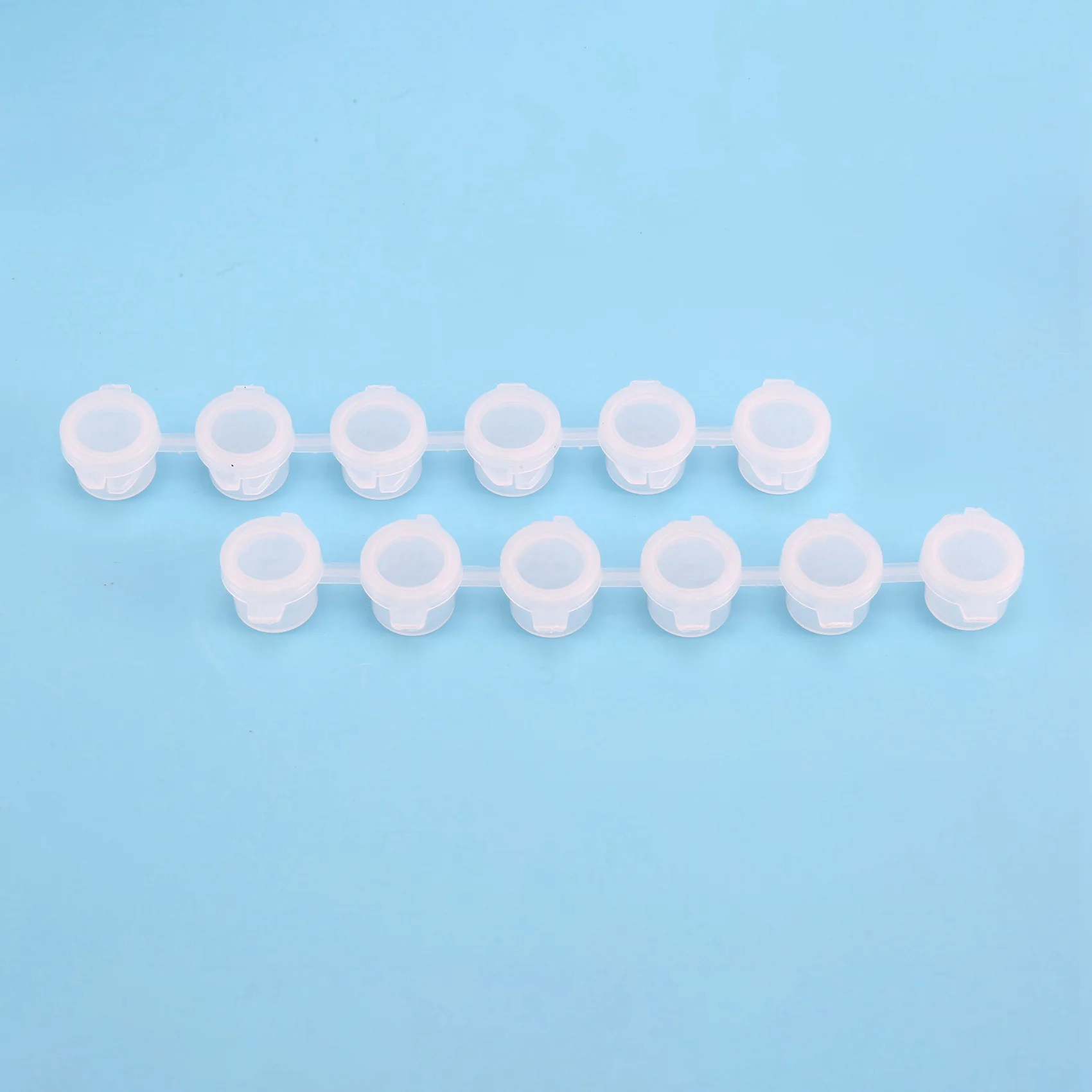 

16 Strips/96 Pots 3Ml Empty Paint Strips Paint Cup Pots Plastic For Classrooms Schools Painting Arts Crafts Supplies-Y18A
