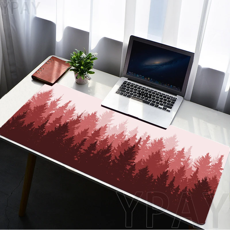 

Forest Mouse Pads Gaming Mousepad Gamer Mouse Mat Keyboard Mats Big Desk Pad Red Trees Mousepads XXL 90x40cm For Computer