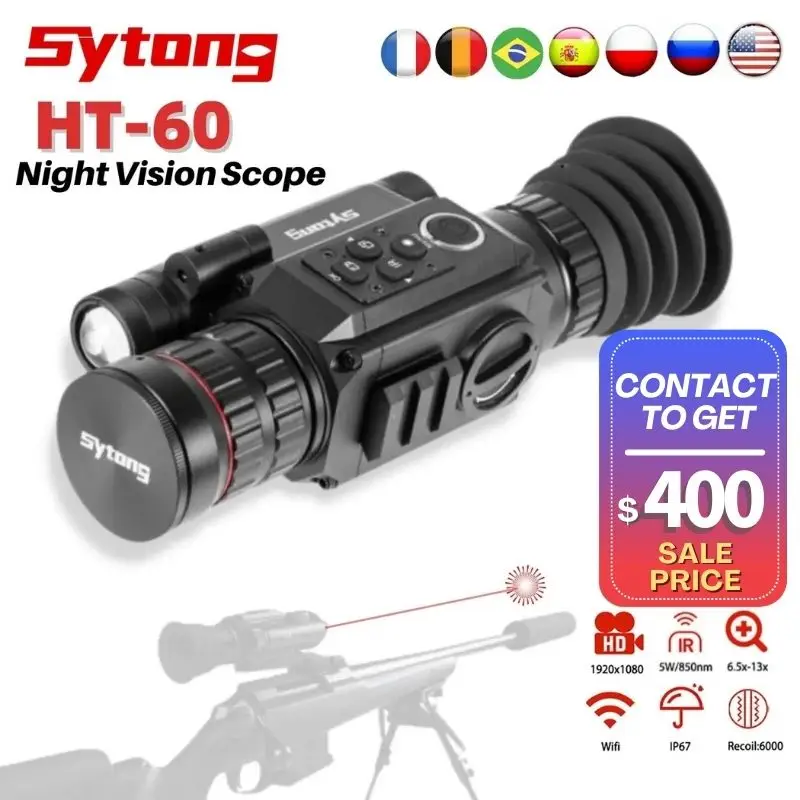 Sytong HT-60 Infrared Night Vision Rifle Scope 940nmIR Digital Camera Night Vision Monocular for Hunting Video Recorde with WiFi