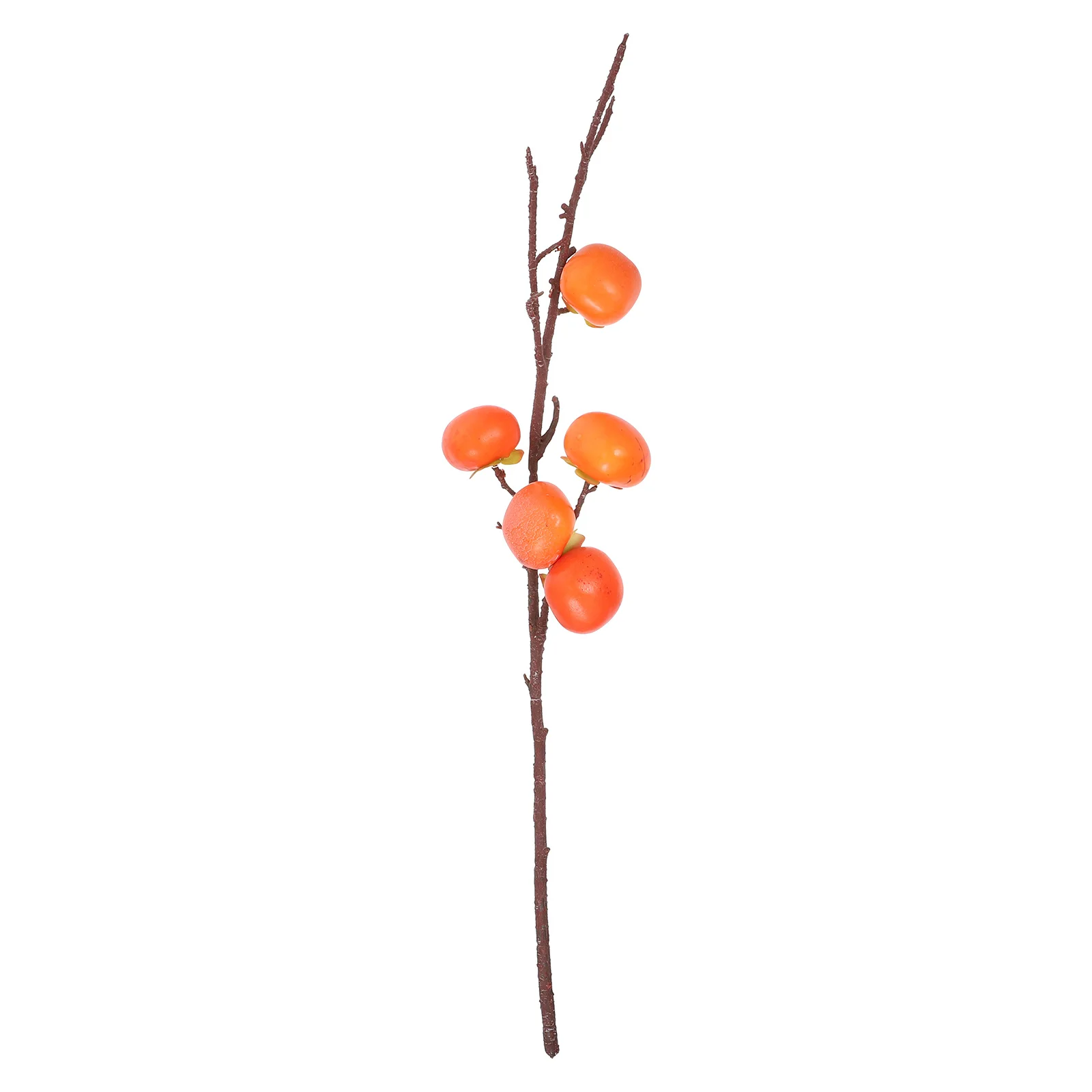

1pc Realistic Simulation Persimmon Branch Decor For Home Vase Diy Ornament Festive Atmosphere Fake Plant Fruit Branch