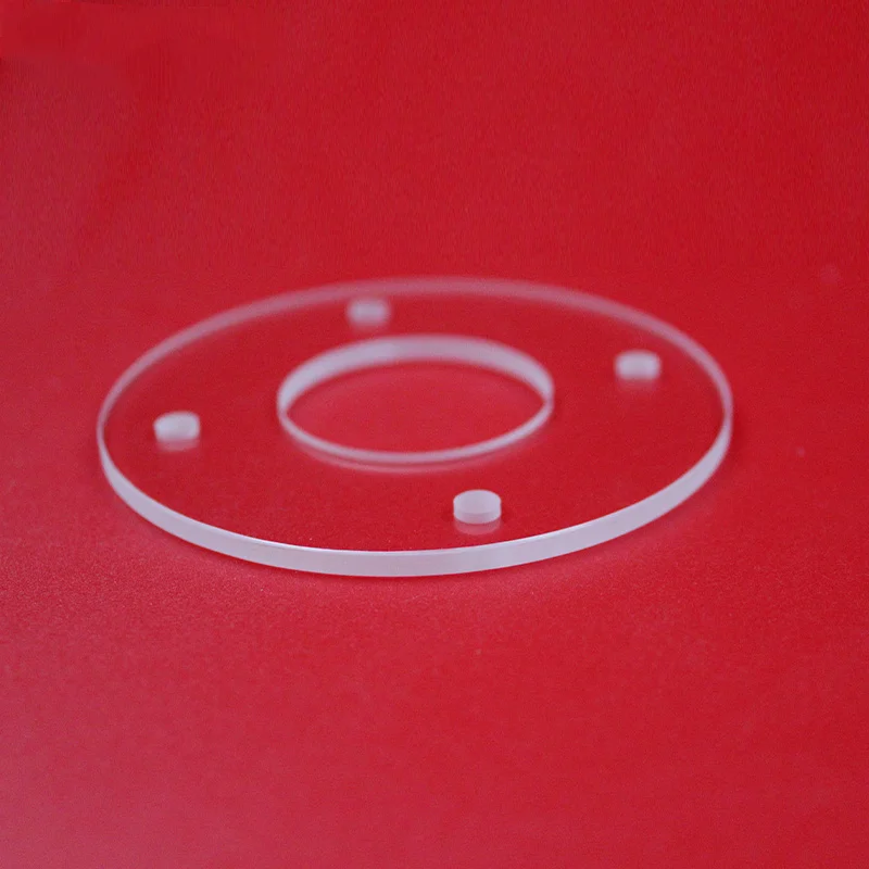 Quartz Plate Perforated, High Temperature Resistant Glass Plate D79*3Mm, Available Transparent Ultraviolet Support Customization