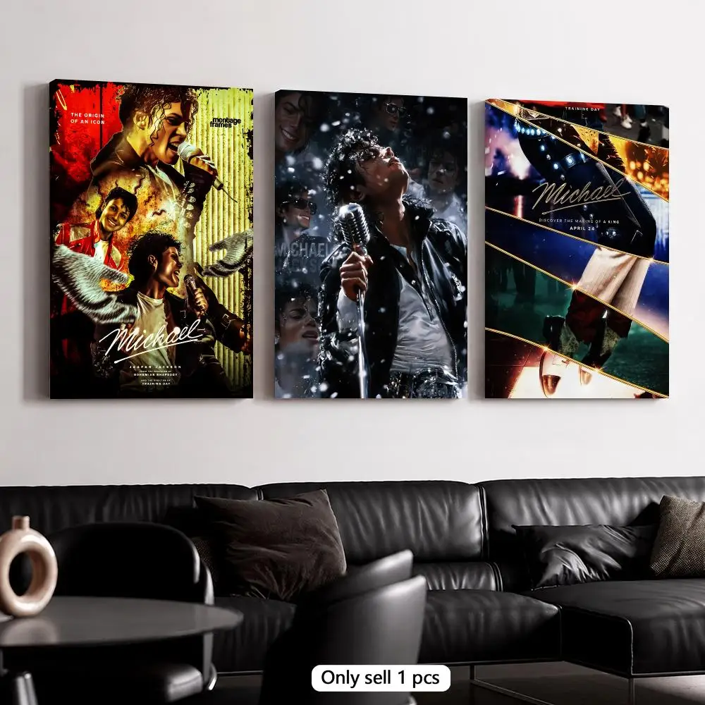 Iconic Singer M-Michael Jackson Framed Wall Painting Canvas Poster Wooden Stretcher Frame Inner Frame Kit for Wall Art Painting